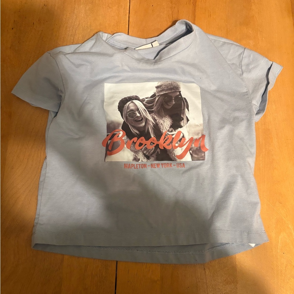 Light Blue Kids T-Shirt with Brooklyn Graphic